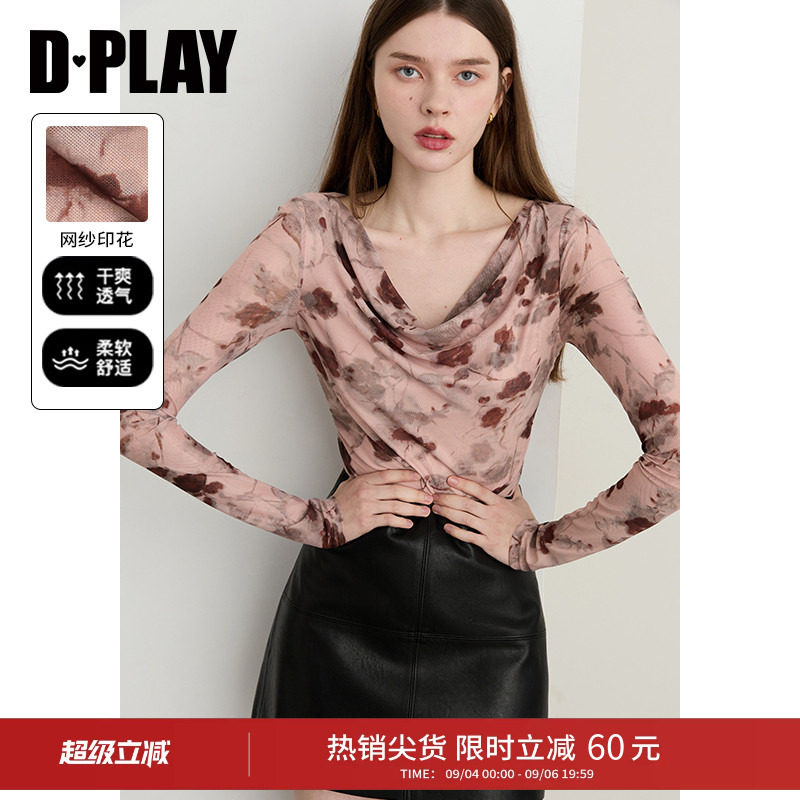 DPLAY荡领印花时尚T恤图片