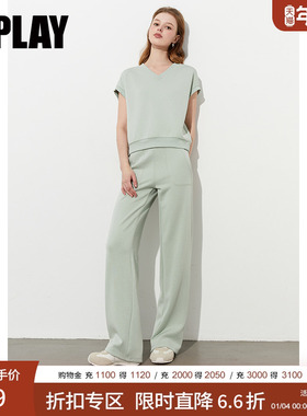 DPLAY2025年夏季新款绿色t恤女流行时尚宽松休闲lulu卫衣短袖上衣