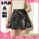 DPLAY2024年夏季新中式女装国风短款马面裙黑色百褶裙小个子半裙