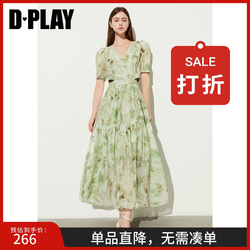 DPLAY度假风海边沙滩连衣裙