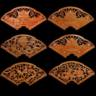 桃木扇形挂件天官赐福门对门牌匾吉祥如意木雕客厅对电梯阳台实木