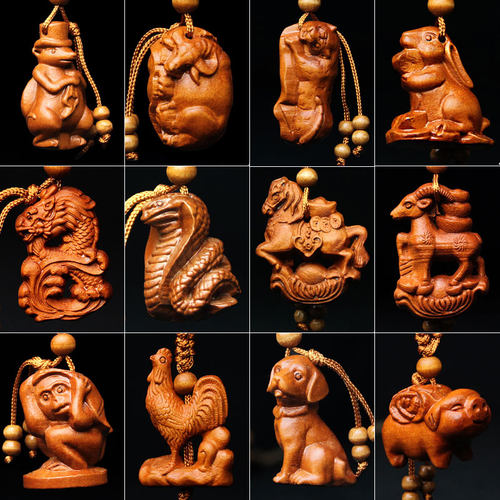 泰山福缘阁十二生肖龙蛇钥匙扣