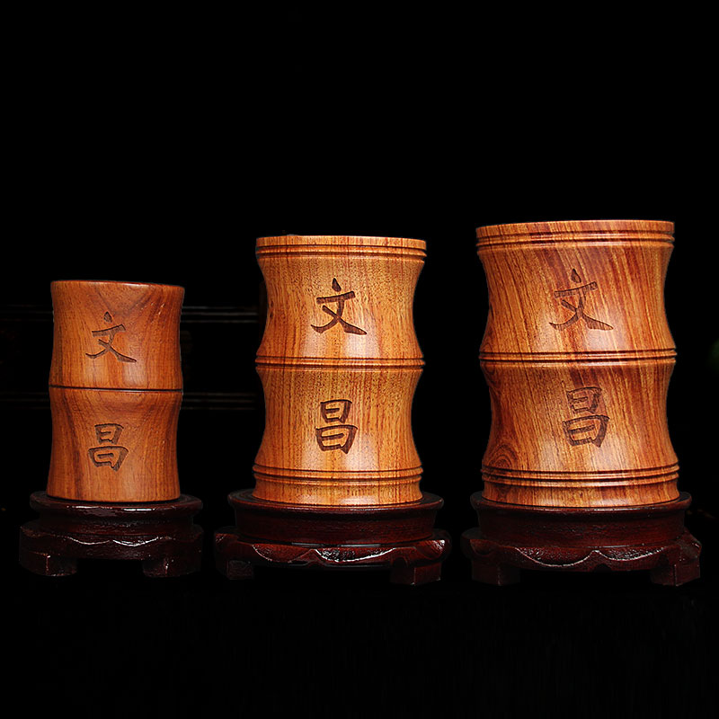 文昌笔筒花梨木笔筒摆件定制刻字