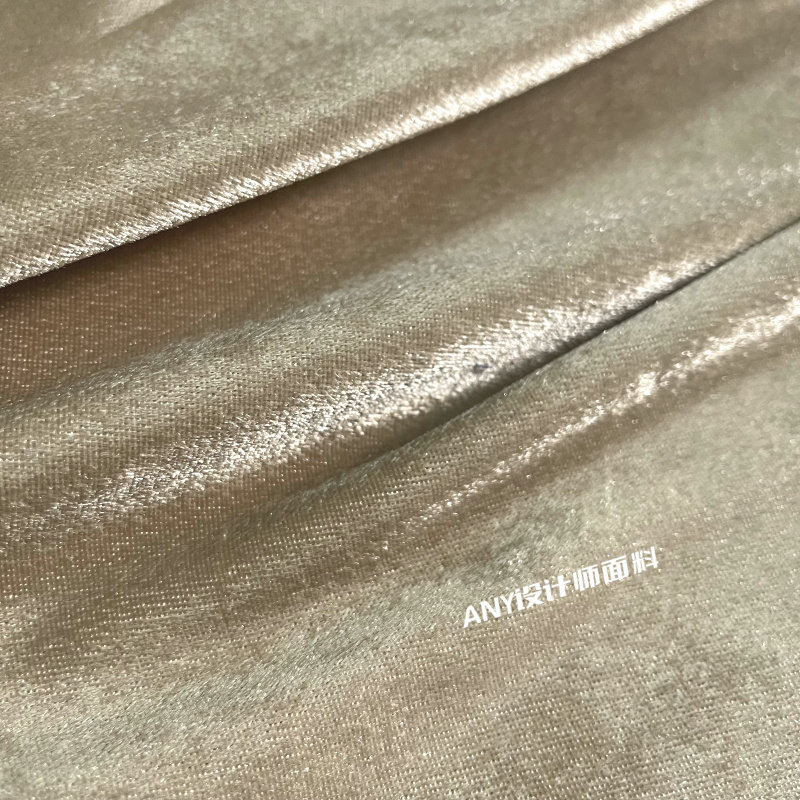 丝光金丝绒弹力布料 服装香槟色抱枕绒布睡衣柔软服装工装DIY面料