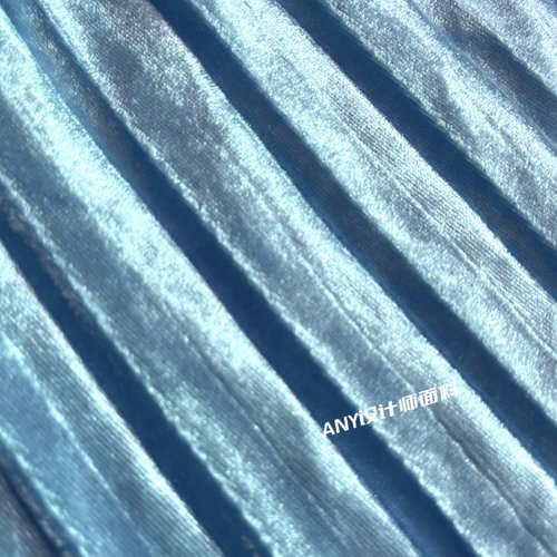 小众金丝绒彩色风琴褶褶皱面料