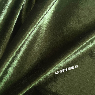 丝光金丝绒弹力布料 服装森林绿色抱枕绒布睡衣柔软服装工装面料