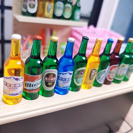 食玩迷你世界娃娃超市微缩模型玩具ob11酒瓶饮料瓶子啤酒汽水