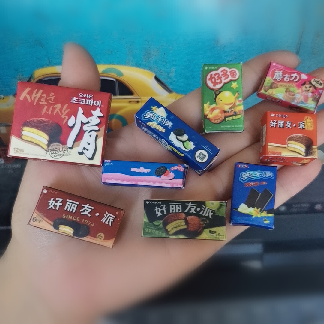 各种零食1/12纸质不能过家家玩具