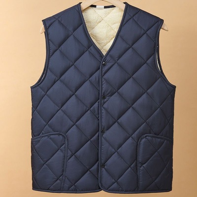 棉马甲男款爸爸中老年人2025新款冬男士保暖背心加绒加厚内穿马夹