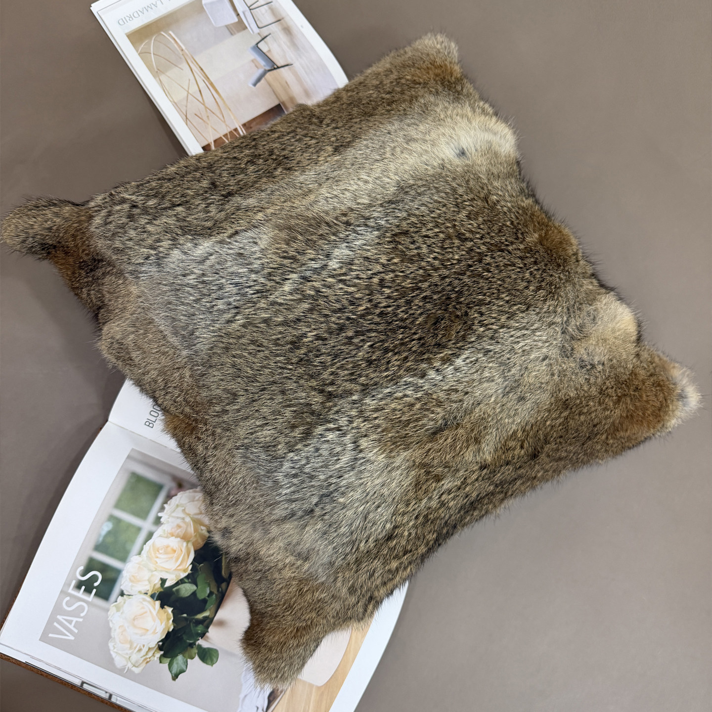 一丞一木高奢定制兔毛抱枕