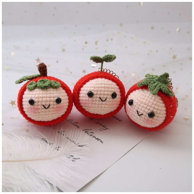 苹果草莓宝宝玩偶钥匙扣挂件手工制作情侣礼物毛线DIY编织材料包,服饰配件/皮带/帽子/围巾,DIY编织材料包,淘宝优惠券,粉丝福利购,淘宝优惠卷