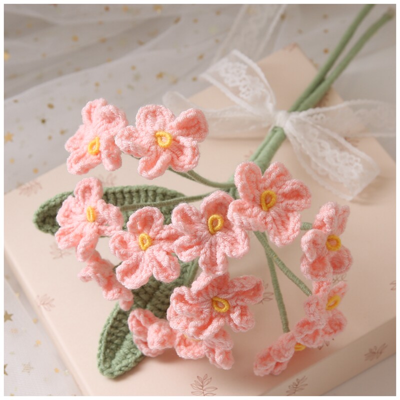 MI MA HAND-MADE FORGET-ME-NOT VELVET HAND-WOVEN BOUQUET DIY MATERIAL PACKAGE WOOL HOMEMADE GIFT FINISHED PRODUCT CUSTOMIZATION