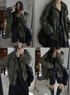 MMCC慵懒风重工做旧水洗工装拉链款夹克外套上衣情侣款