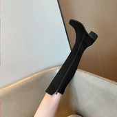 2025年秋冬新款 5050长靴女小辣椒全拉链长筒靴不过膝高跟瘦腿弹力