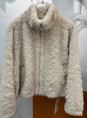 ZJA SHANG58887韩版时尚立领长袖水貂毛短款外套女2025冬皮毛一体