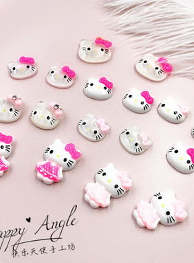 可爱猫头树脂猫diy儿童发饰材料手工头饰发夹耳夹配件饰品sz32