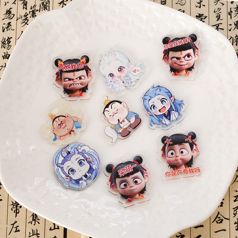 哪吒儿童树脂贴片手工diy创意钥匙包包挂件发饰材料配件SZ156