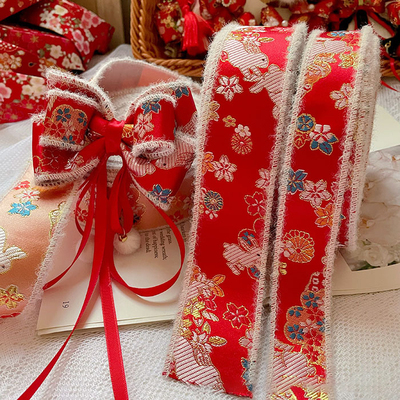 毛边兔子锦缎布条手工发饰辅料