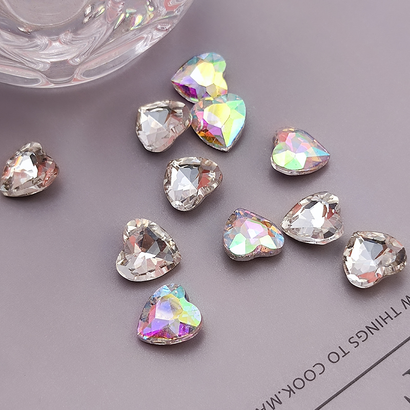 10mm尖底桃心钻玻璃diy贴钻材料