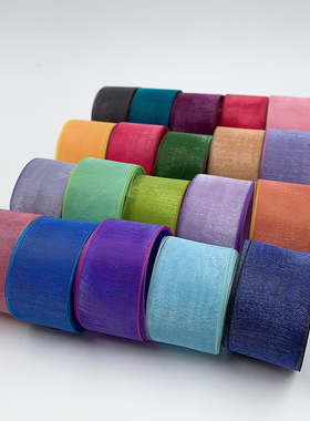 25mm梦幻雪纱缎带丝带蝴蝶结发饰头饰发夹发卡手工DIY材料配件