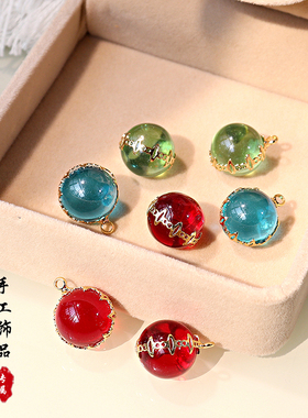 14mmDIY稀土玻璃包边圆珠古风发簪发饰发夹材料饰品配件珠子236#