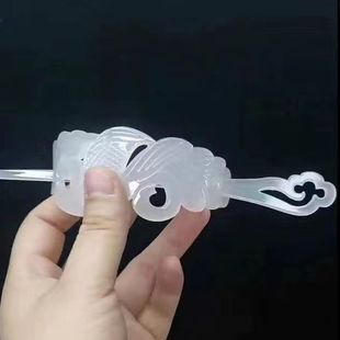 醋酸仿玉发冠古风汉服头饰凤纹镂刻男女束发饰冠发饰发髻装 443