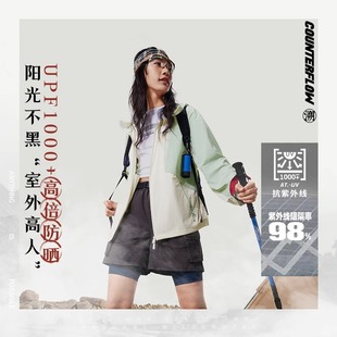 李宁正品 CF溯女子冰感舒适防晒宽松运动连帽外套冰丝夏季 拼色女装