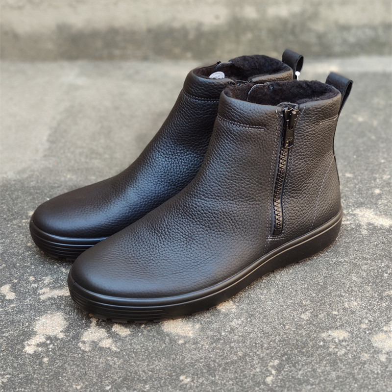 ECCO爱步男士秋冬羊毛加绒保暖侧拉链套脚雪地靴棉靴 柔酷450314,流行男鞋,时尚雪地靴,淘宝优惠券,粉丝福利购,淘宝优惠卷