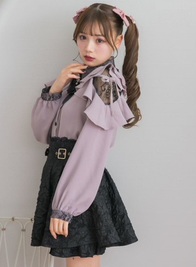 日单rojita洛丽塔露肩蕾丝拼接2024春秋新款衬衫