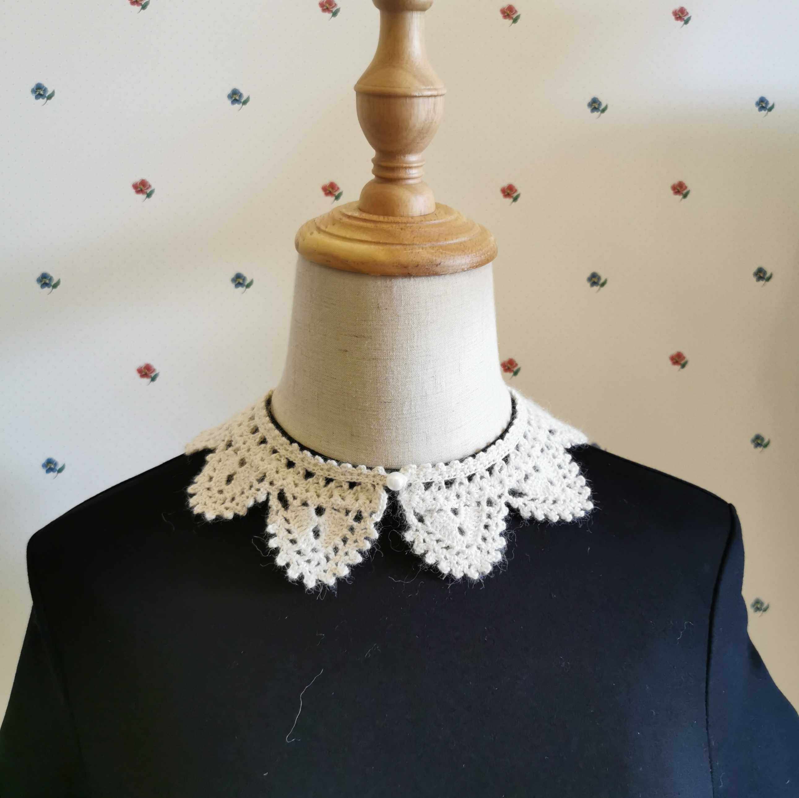 纯手工钩花装饰羊绒假领主题图案毛线领子复古衬衣装饰领,服饰配件/皮带/帽子/围巾,假领,淘宝优惠券,粉丝福利购,淘宝优惠卷