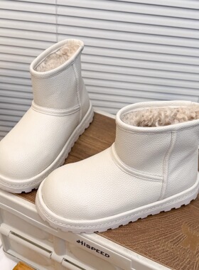 日本OFFCAT真皮白色防水防滑雪地靴女2025冬季新款东北加厚大棉鞋