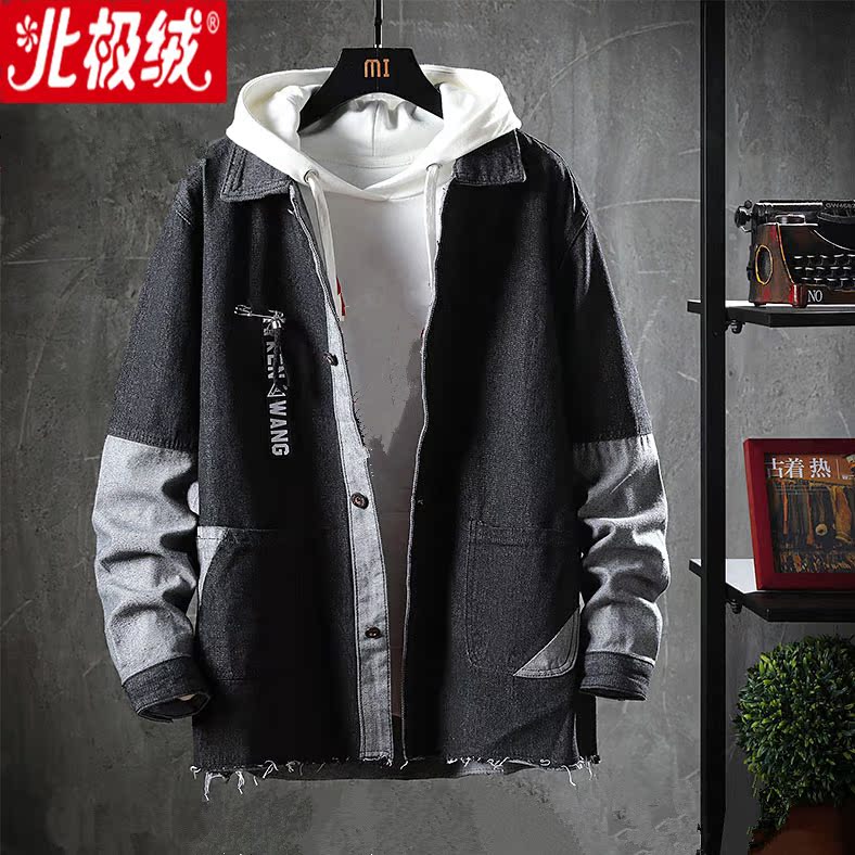 北极绒2019牛仔夹克男潮流帅气工装ins外套韩版宽松港风牛仔衣|msdalam kategori Pakaian Lelaki, jaket - dari Buy2taobao.com untuk memberikan perkhidmatan ejen Taobao profesional membeli