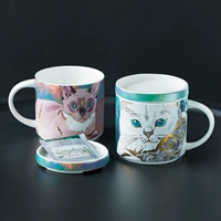 Cybil Cat Meow Mug с крышкой ложкой большой -керамическая чашка детская чашка кофейная чашка чашка для водяной чашки подарочная коробка