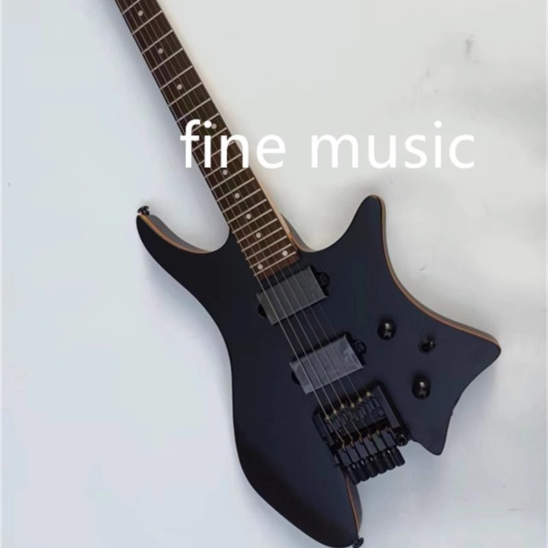 亚光黑韩产琴桥无头电吉他白蜡木headless electric guitar