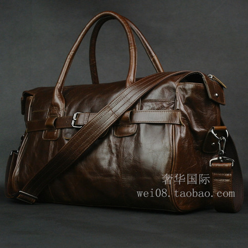 单肩包牛皮健身包软皮复古风休闲