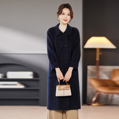 双面羊毛呢大衣中长款时尚高端