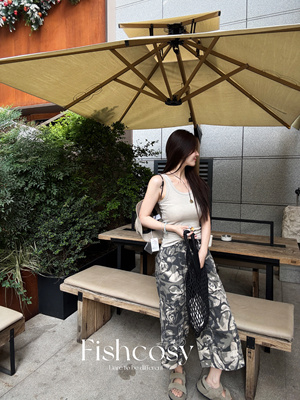 韩国现货！玫瑰迷彩七分裤 超柔软舒服 2025东大门新款 韩货