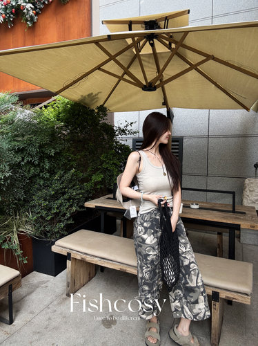 韩国现货！玫瑰迷彩七分裤 超柔软舒服 2025东大门新款 韩货