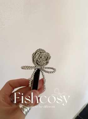 绝美浪漫 ～手工银线玫瑰花 韩国新品！独家亮线编织复古刘海边夹
