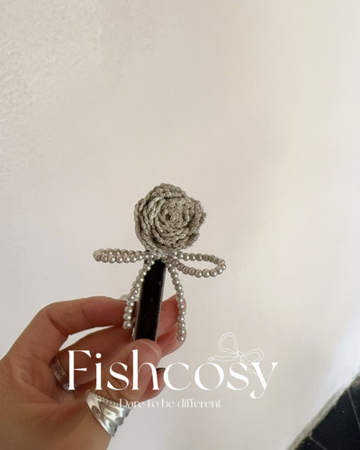 绝美浪漫 ～手工银线玫瑰花 韩国新品！独家亮线编织复古刘海边夹