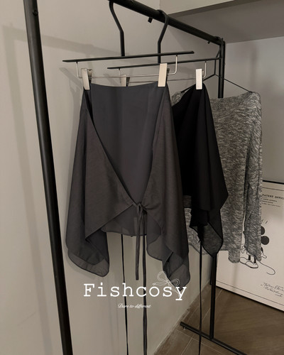 百搭纯色系带装饰屁帘 韩国2025秋季新品