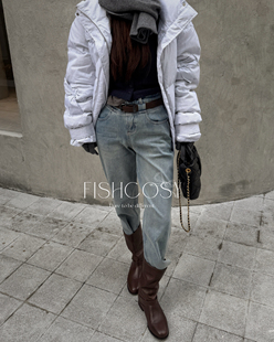 新品 带腰带一体绒韩国8分牛仔裤 2025韩国冬季 靴裤 休闲裤