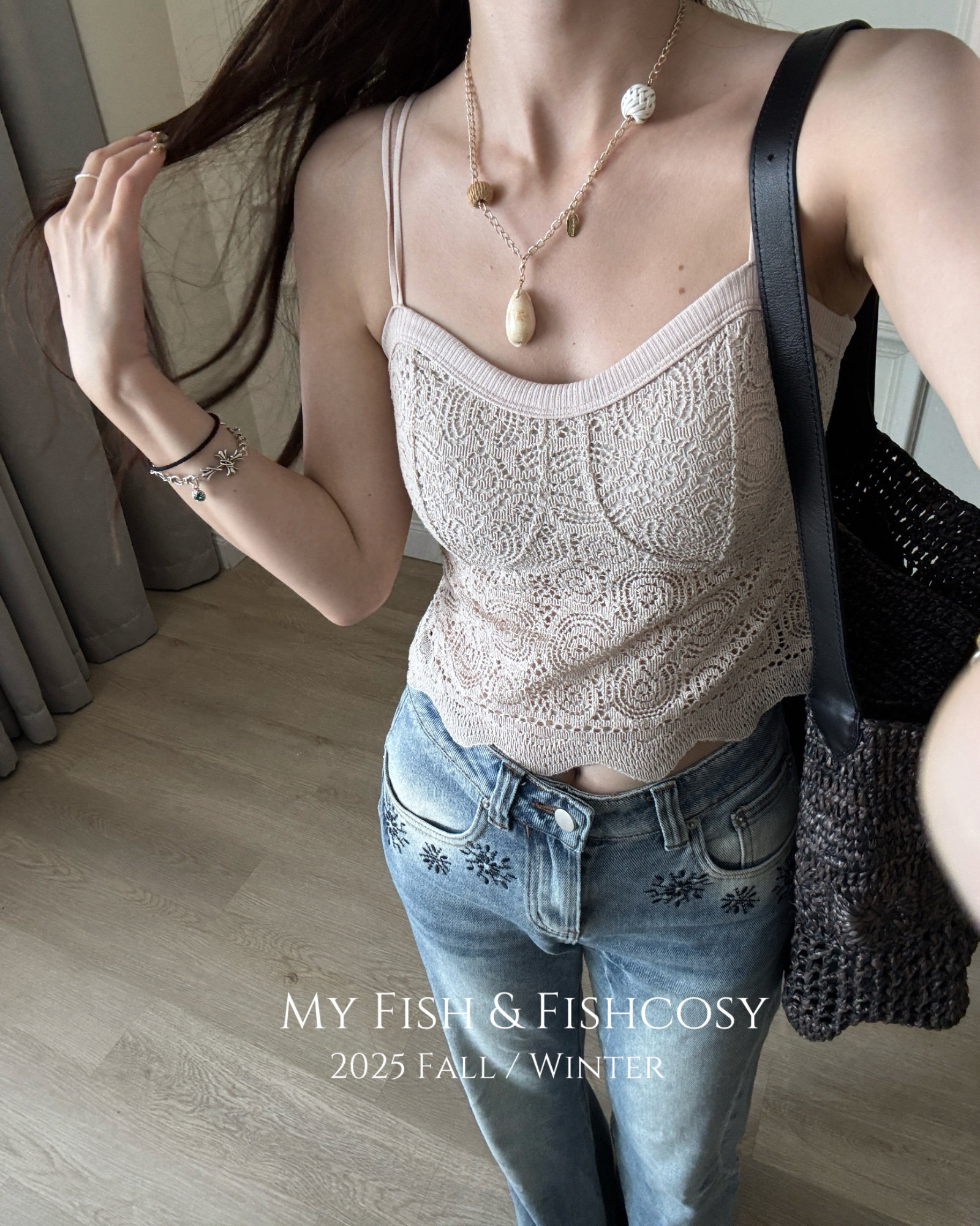 独家定制！自带内衣可外穿 超美镂空内衣吊带 稀有棉蕾丝My fish