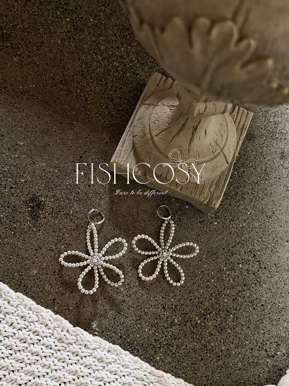 春日花朵耳环！韩国新品手工水晶立体花蕊立体花朵小众夸张耳饰