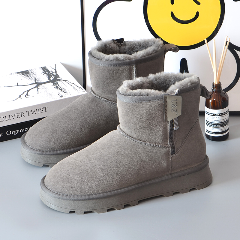 香港真皮羊毛男士雪地靴2025新款