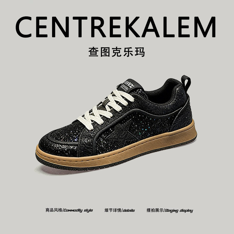 【美国CENTRE KALEM专柜】新款亮片星星休闲鞋透气轻便舒适潮鞋