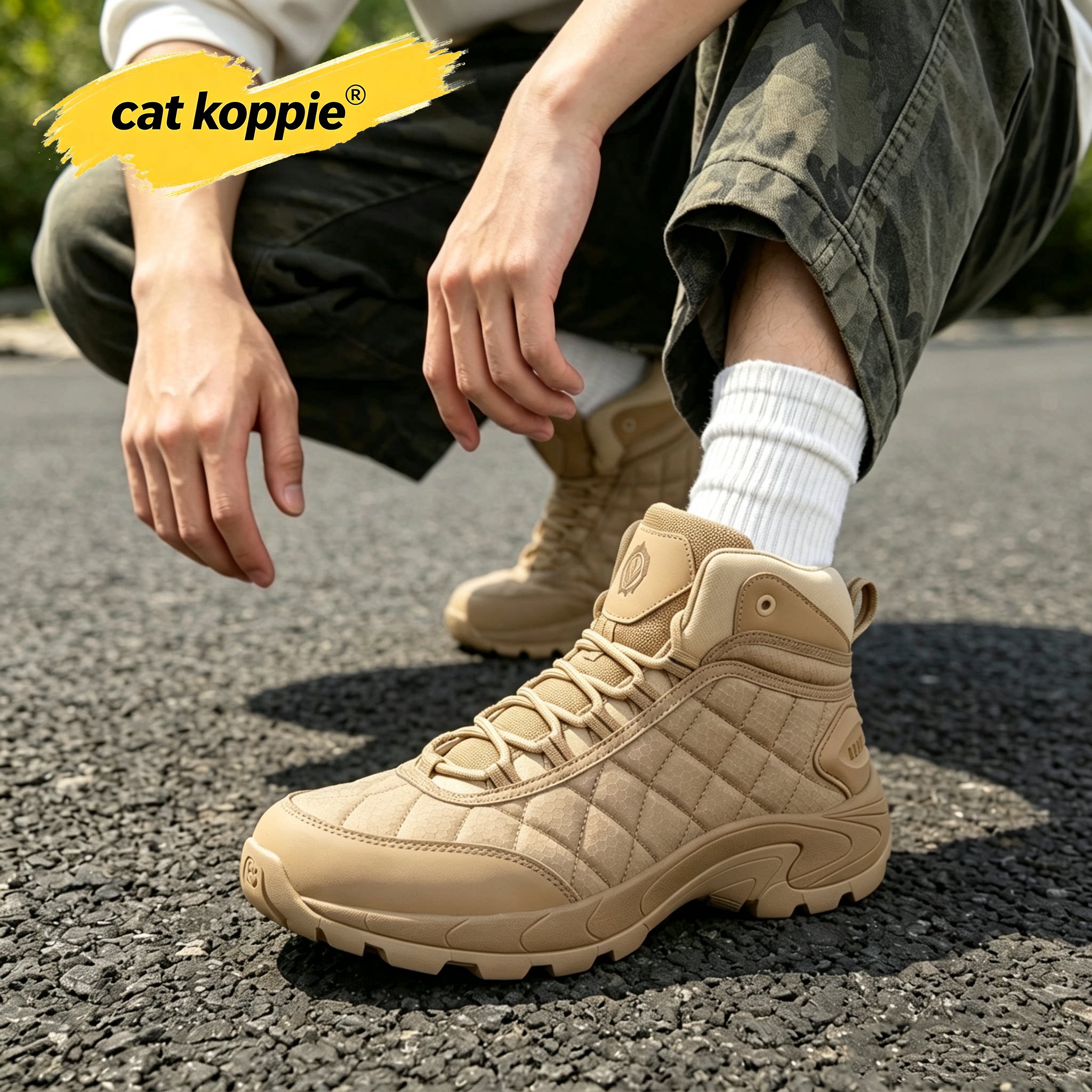 Cat Koppie防水鞋男款2026秋季新款高帮鞋防滑减震户外徒步登山鞋
