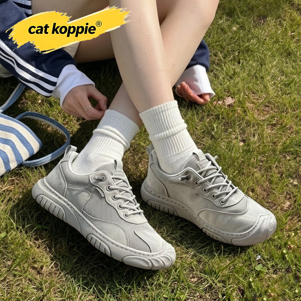 Cat Koppie户外跑步鞋秋季透气网面休闲鞋男低帮系带运动鞋防滑