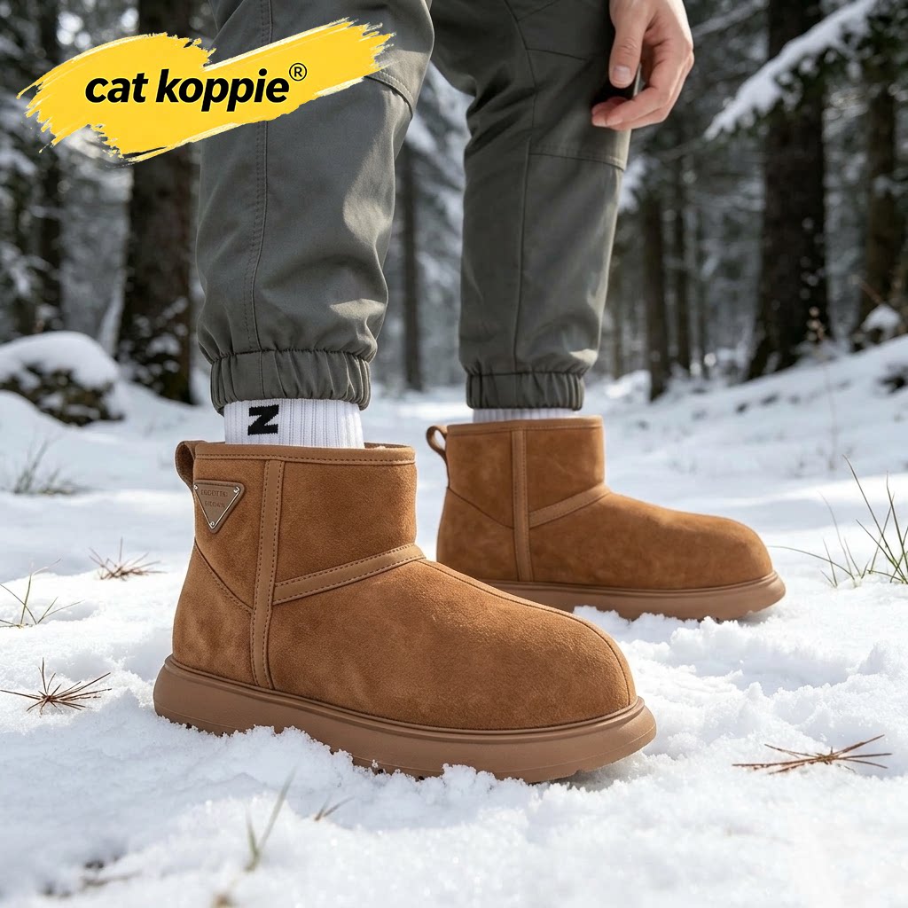 Cat Koppie冬季新款卡皮巴拉雪地靴鞋东北厚底加绒加厚大头棉鞋子