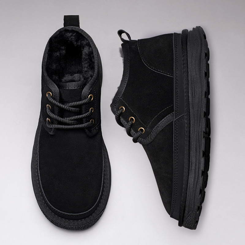 【香港&轻奢】雪地靴男款冬季皮毛一体东北加绒保暖厚底防滑潮牌